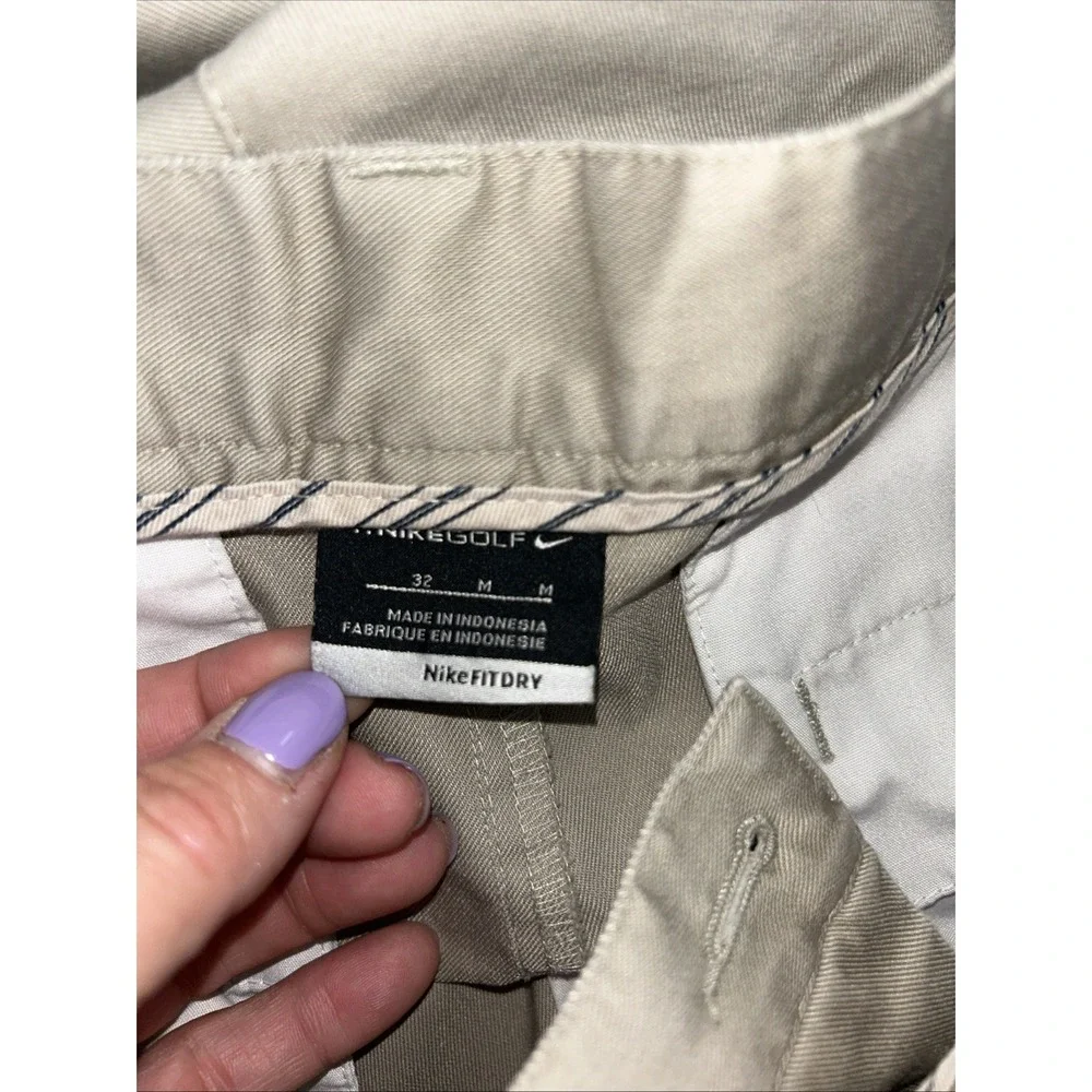 Nike Golf Dri Fit Shorts Khaki Performance Size 32 Men's Inseam 9